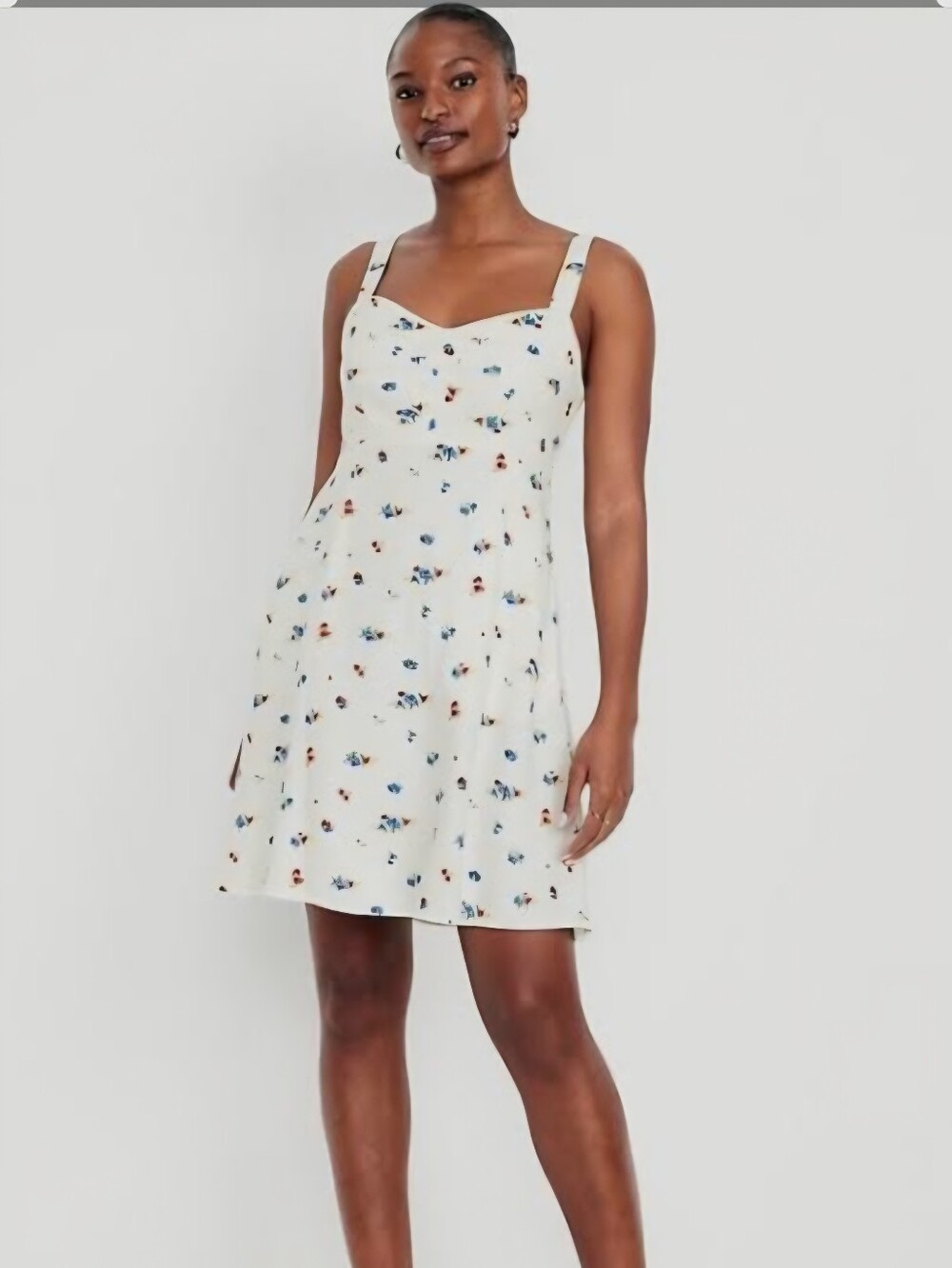 Old Navy- Fit & Floral Crepe Mini Dress